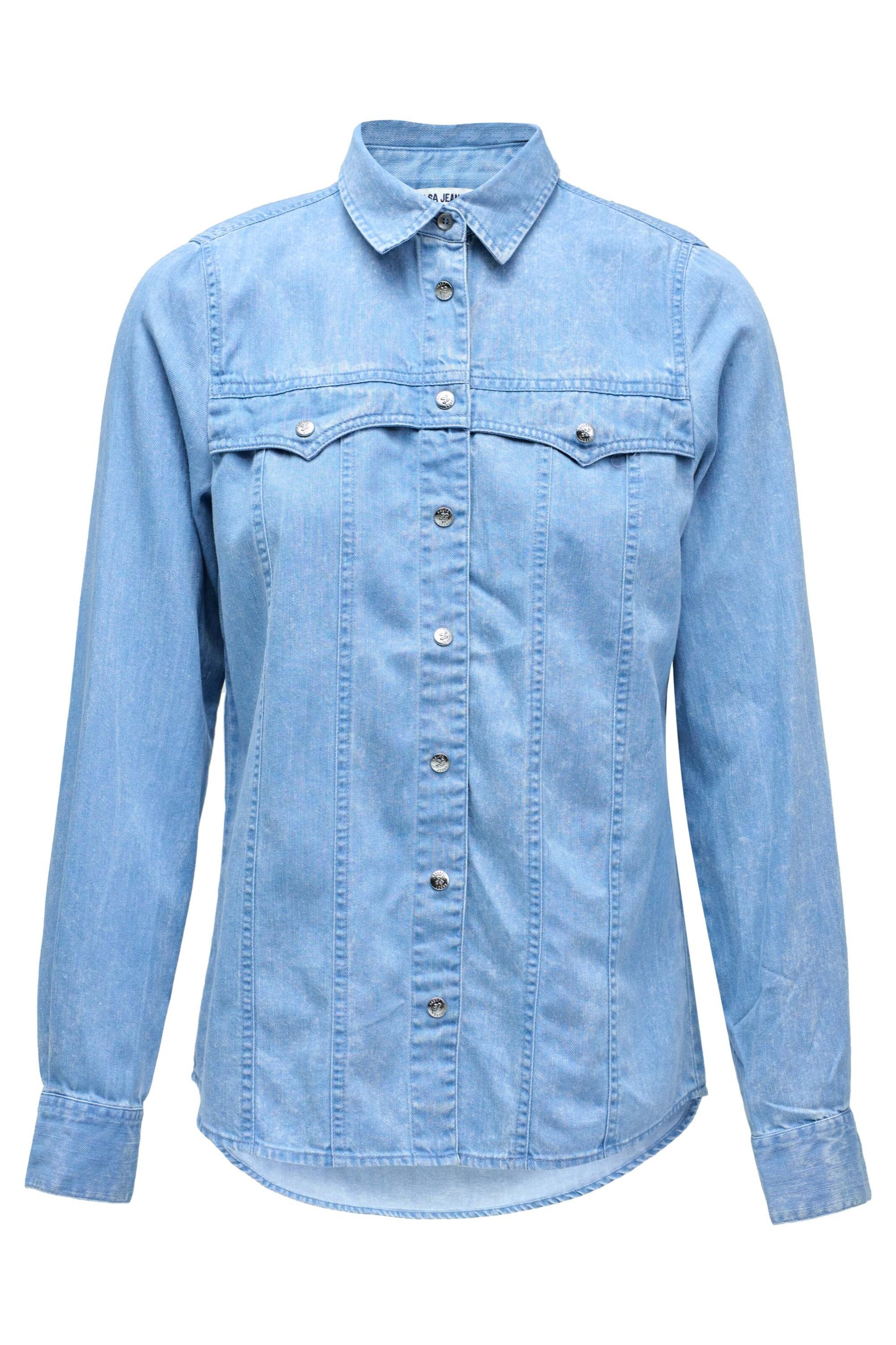 Salsa Jeans Blouse in Blauw: voorkant