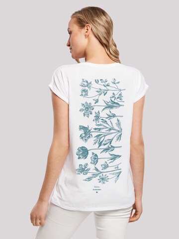 F4NT4STIC Shirt 'Blumenmuster Blau' in Wit: voorkant