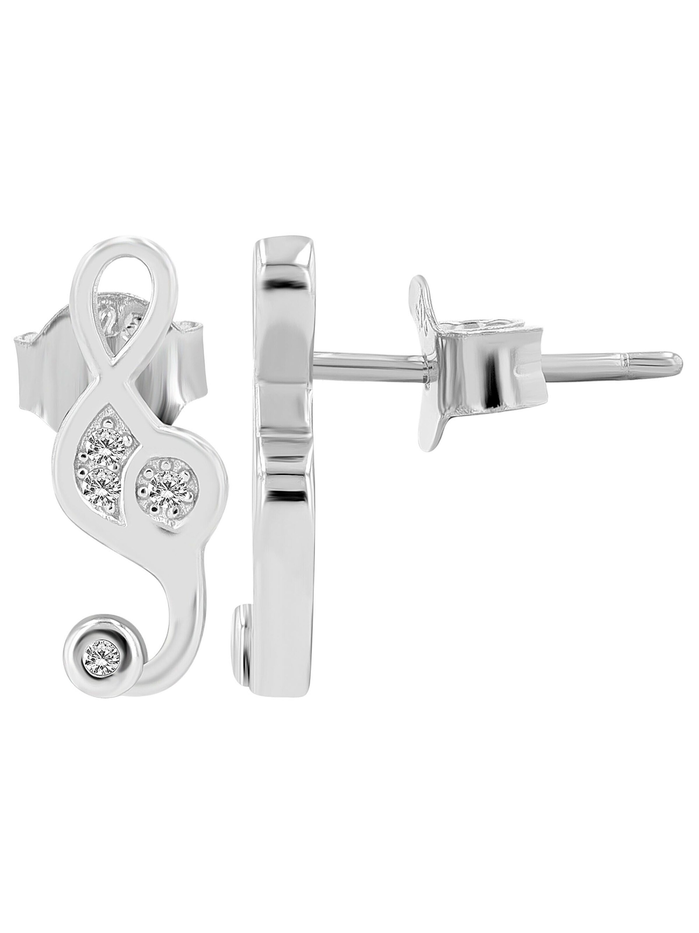 Akzent Earrings '"Shiri" aus 925 Sterlingsilber, rhodiniert, langlebig' in Silver