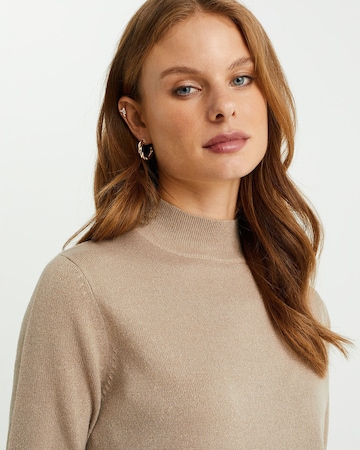 WE Fashion Трикотажное платье в Бежевый