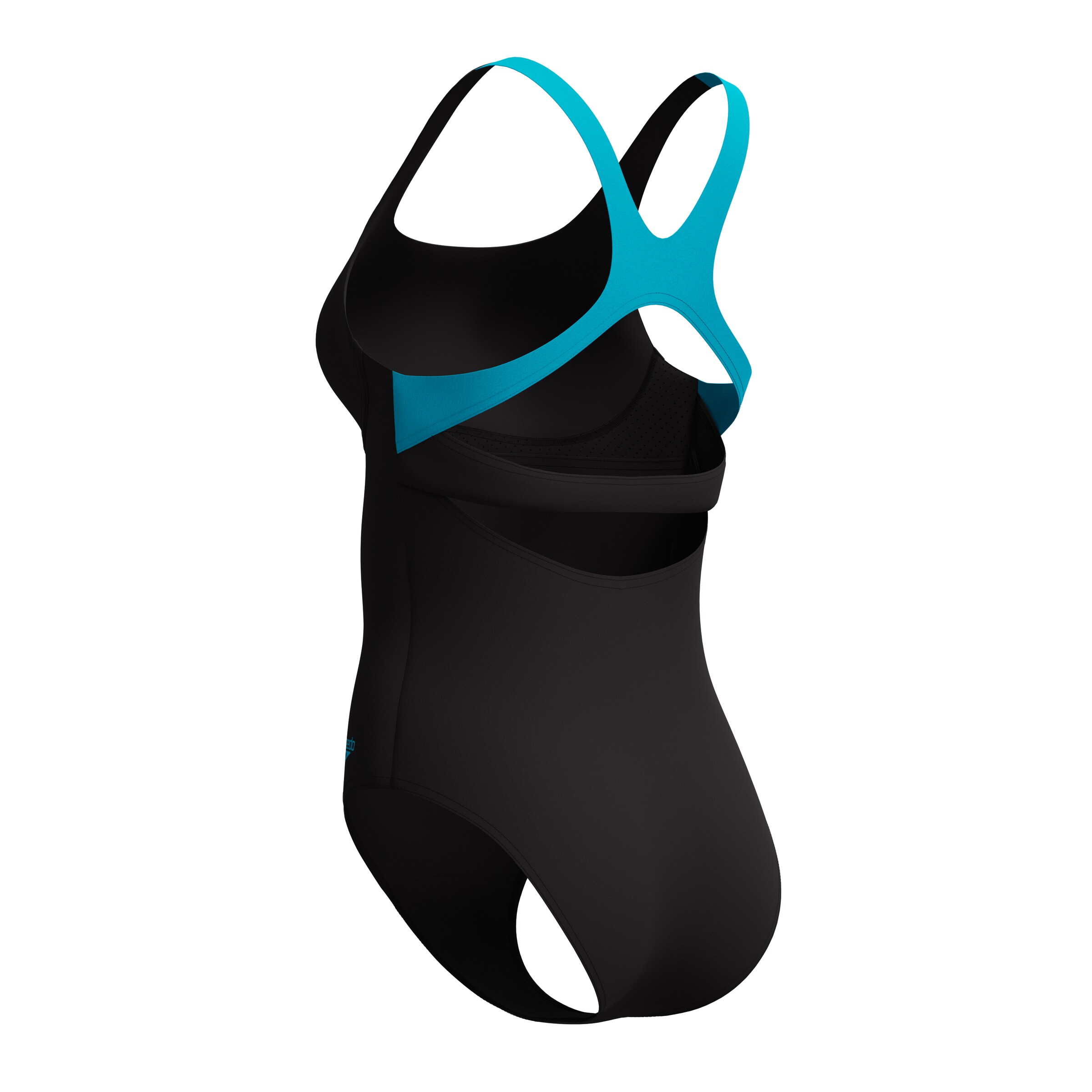 SPEEDO Bustier Badeanzug in Schwarz