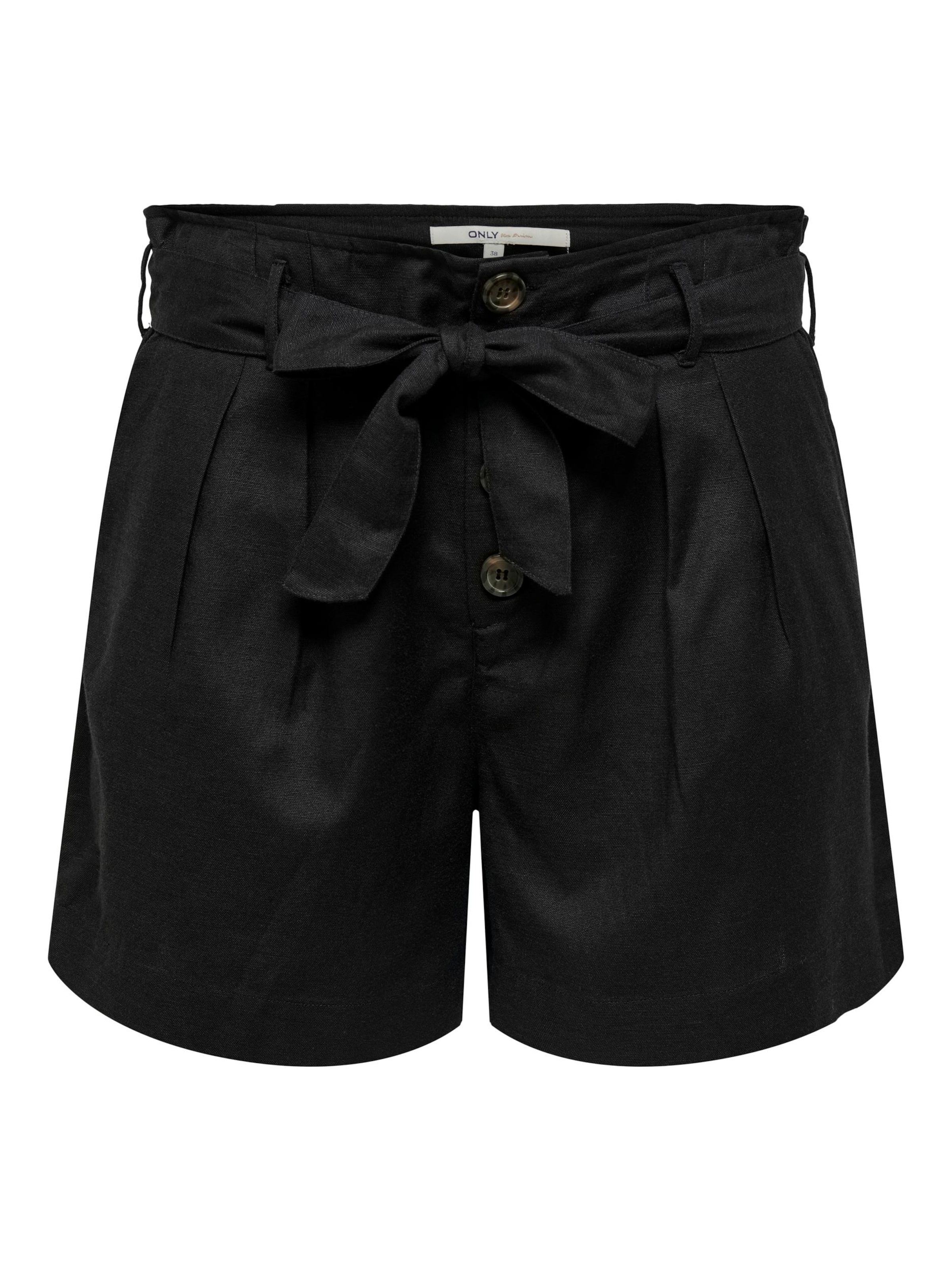 ONLY - Pantalón plisado en negro: frente