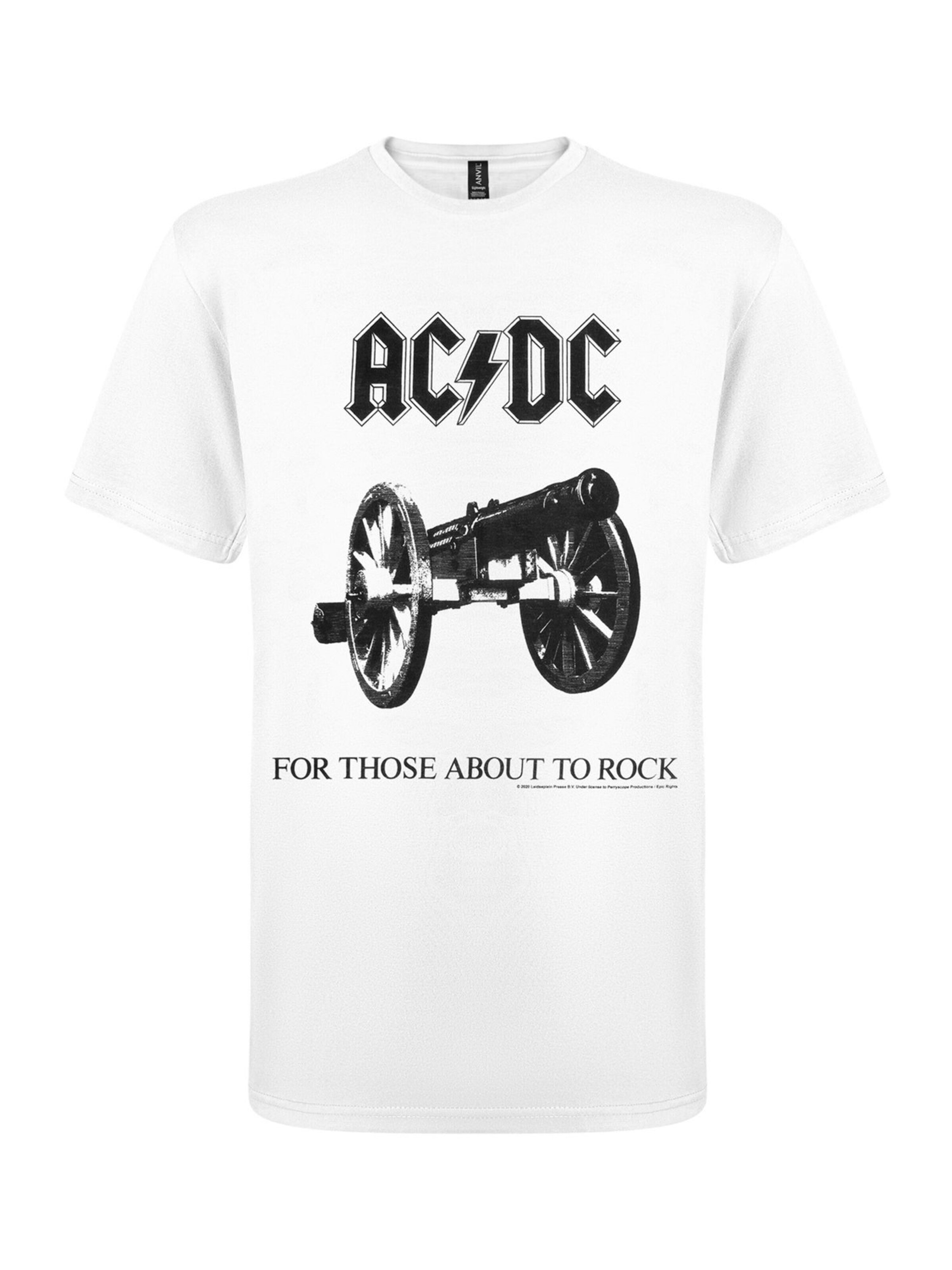 AC/DC Koszulka 'AC/DC  For Those about to rock  white mens t-shirt' w kolorze biały: przód