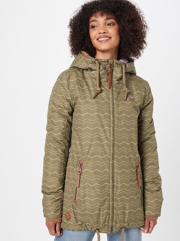 Ragwear Between-Season Jacket 'Zuzka Chevron' in Green: front