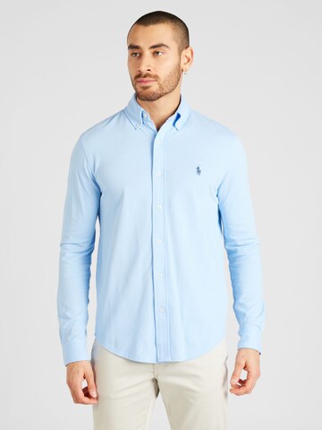 Polo Ralph Lauren - Ajuste estrecho Camisa en azul: frente