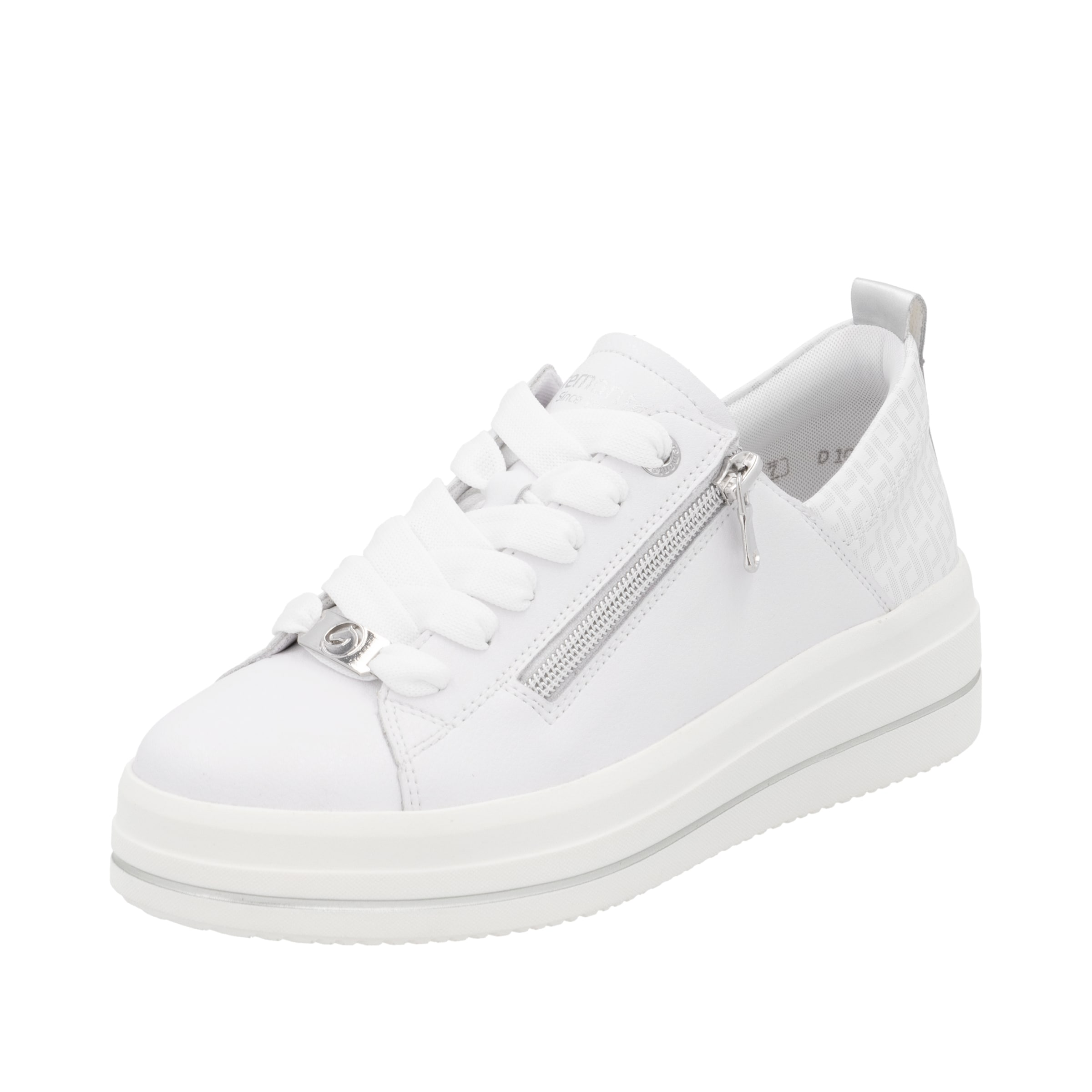 REMONTE Baskets basses en argent / blanc, Vue avec produit