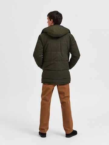 SELECTED HOMME Winter Parka in Green