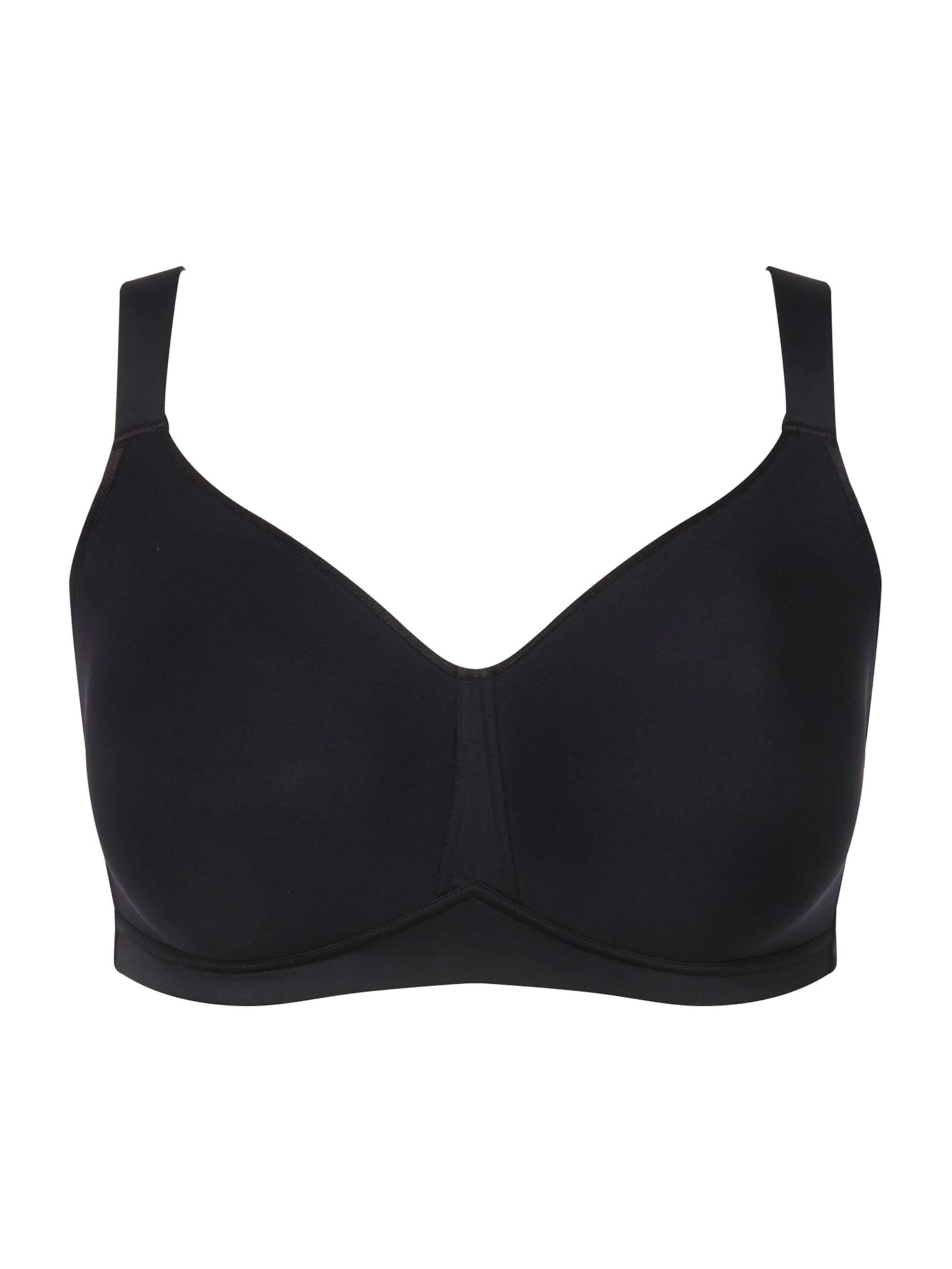 Ulla Popken T-shirt Bra in Black: front