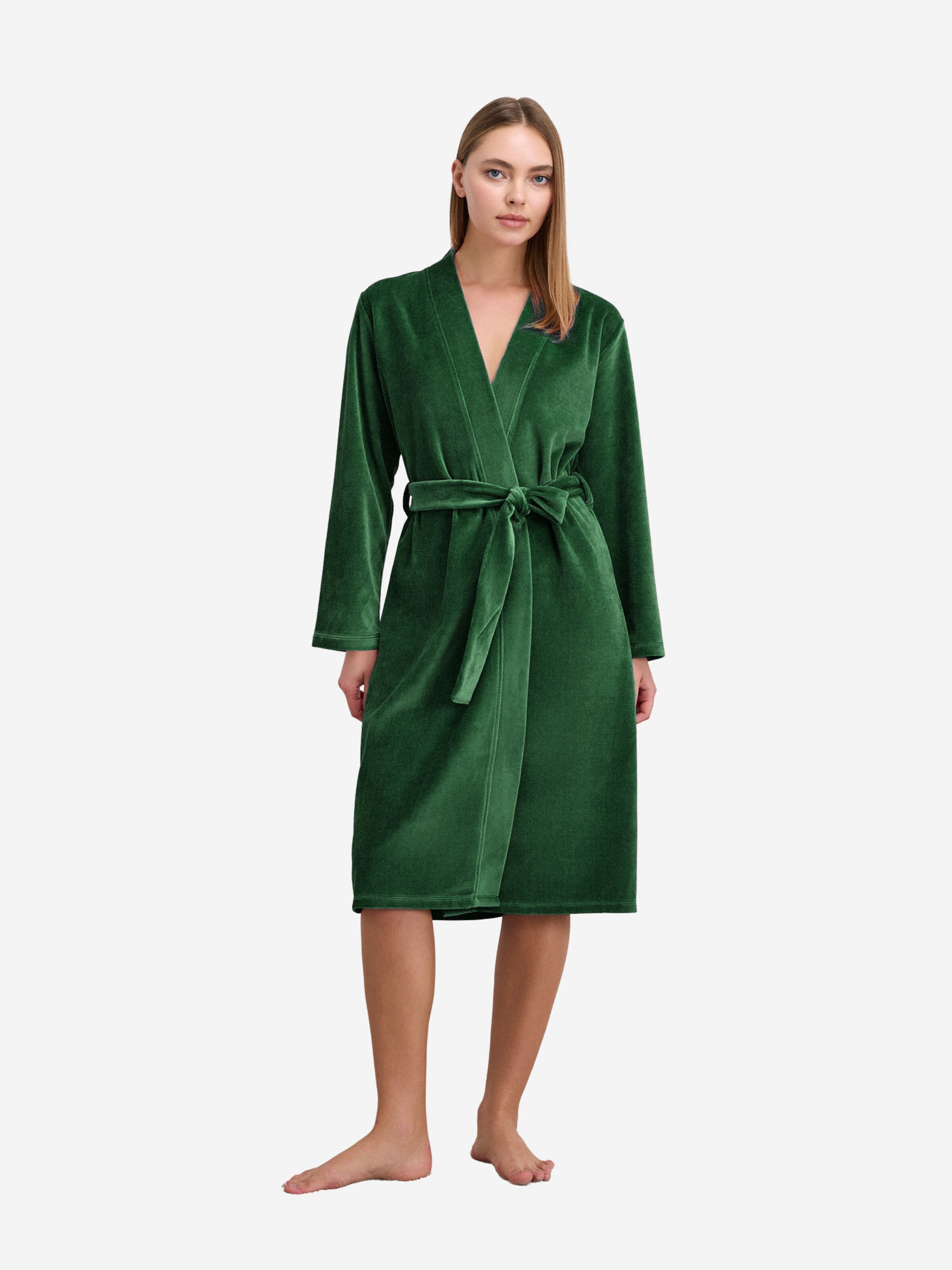 Goldenbay - Albornoz largo ' Dandelion ' en verde: frente