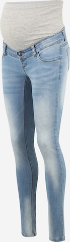 MAMALICIOUS Slimfit Jeans in Blauw: voorkant