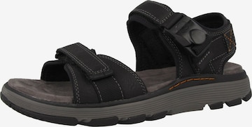 CLARKS Hiking Sandals in Black: front