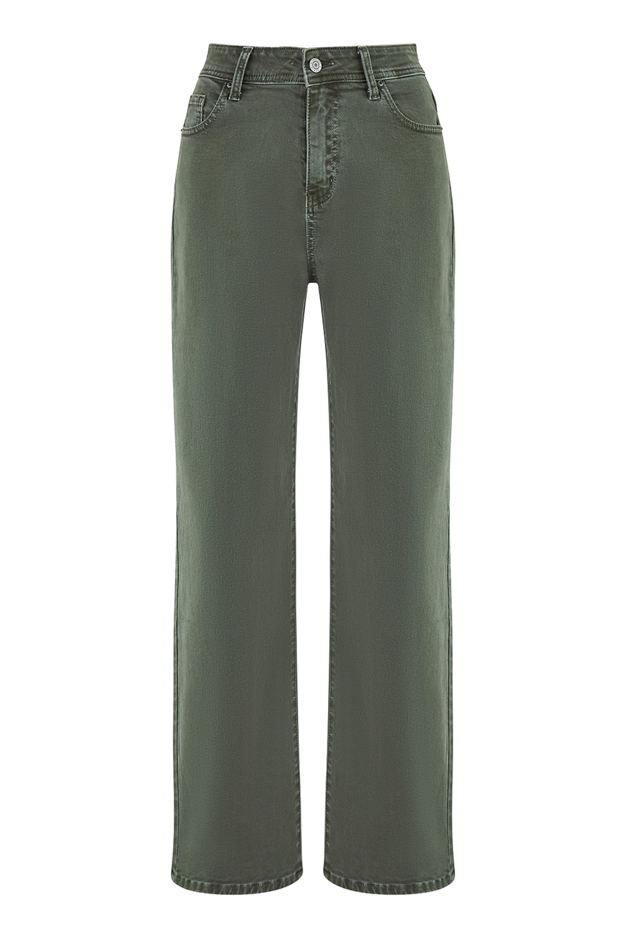 Yumi Loosefit Jeans in Grün: Vorderseite