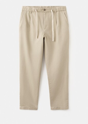 MANGO MAN Slim fit Pleat-Front Pants 'Romelino' in Beige