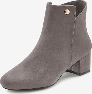 LASCANA Ankle Boots in Grey: front