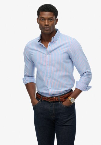 Superdry & Co Slim fit Button Up Shirt 'Oxford' in Blue: front