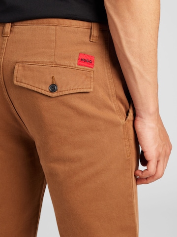 Regular Pantalon chino 'Zeebo' HUGO Red en marron
