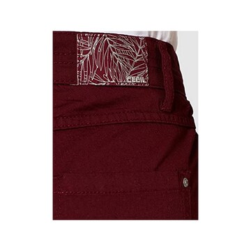 CECIL Slimfit Broek in Rood