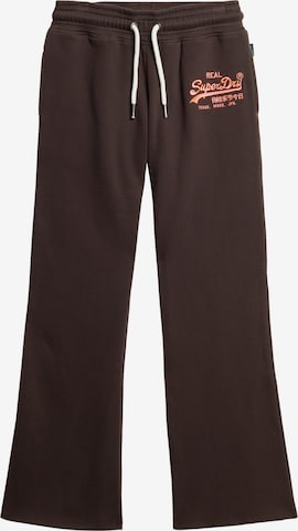 Superdry Wide leg Pants in Brown: front