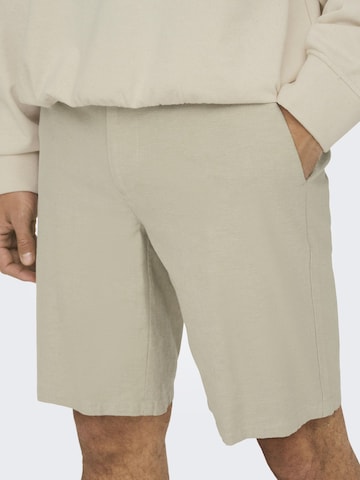 Only & Sons regular Lærredsbukser 'Mark' i beige