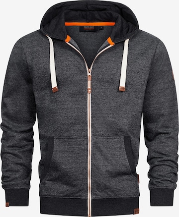 INDICODE JEANS Sweatjacke 'Baustian' in Grau: Vorderseite