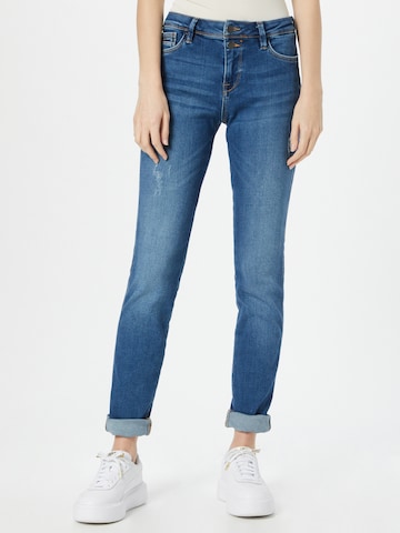 ESPRIT Slimfit Jeans in Blauw: voorkant