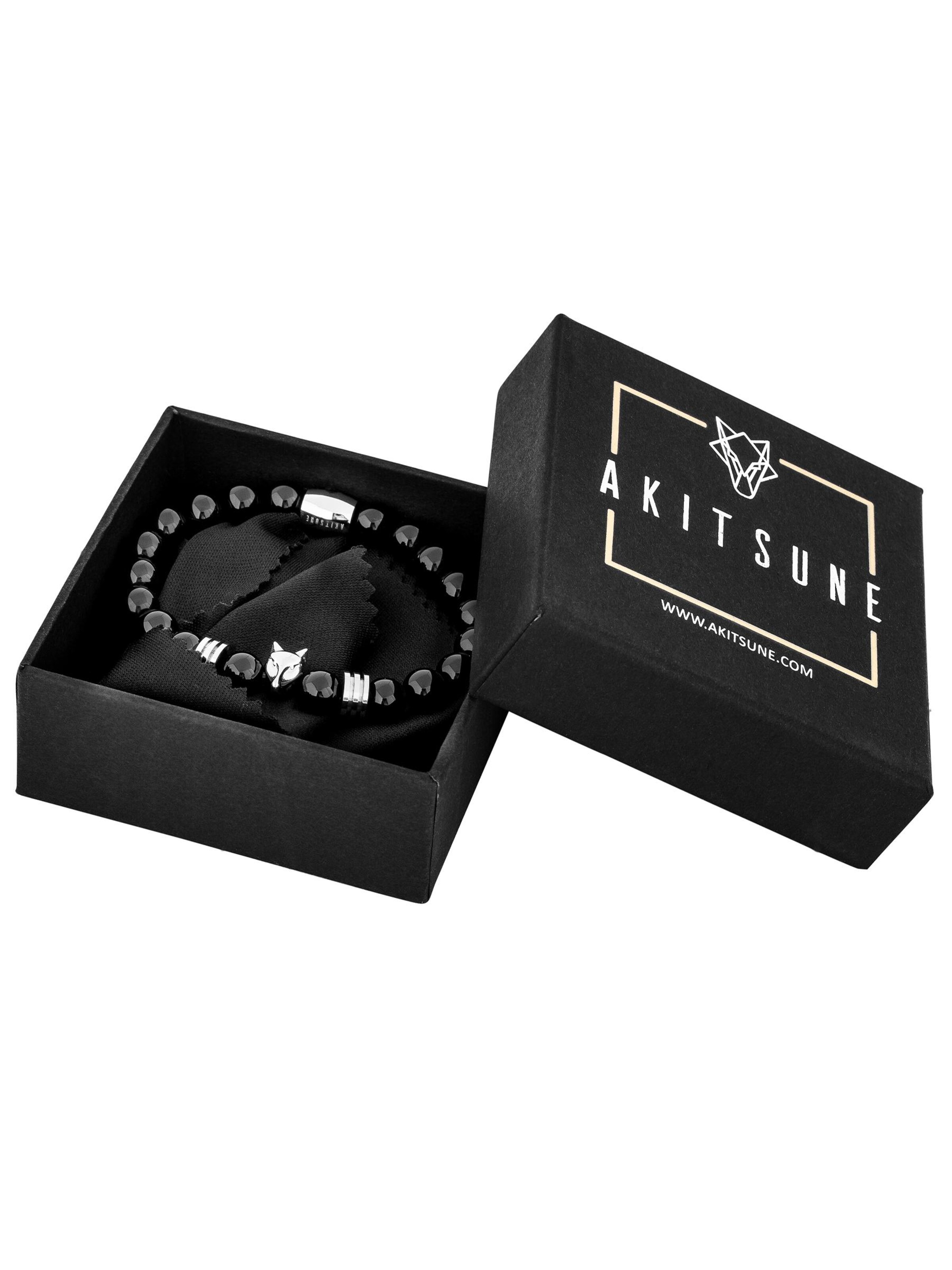 Akitsune Bracelet 'Obsidius' in Silver