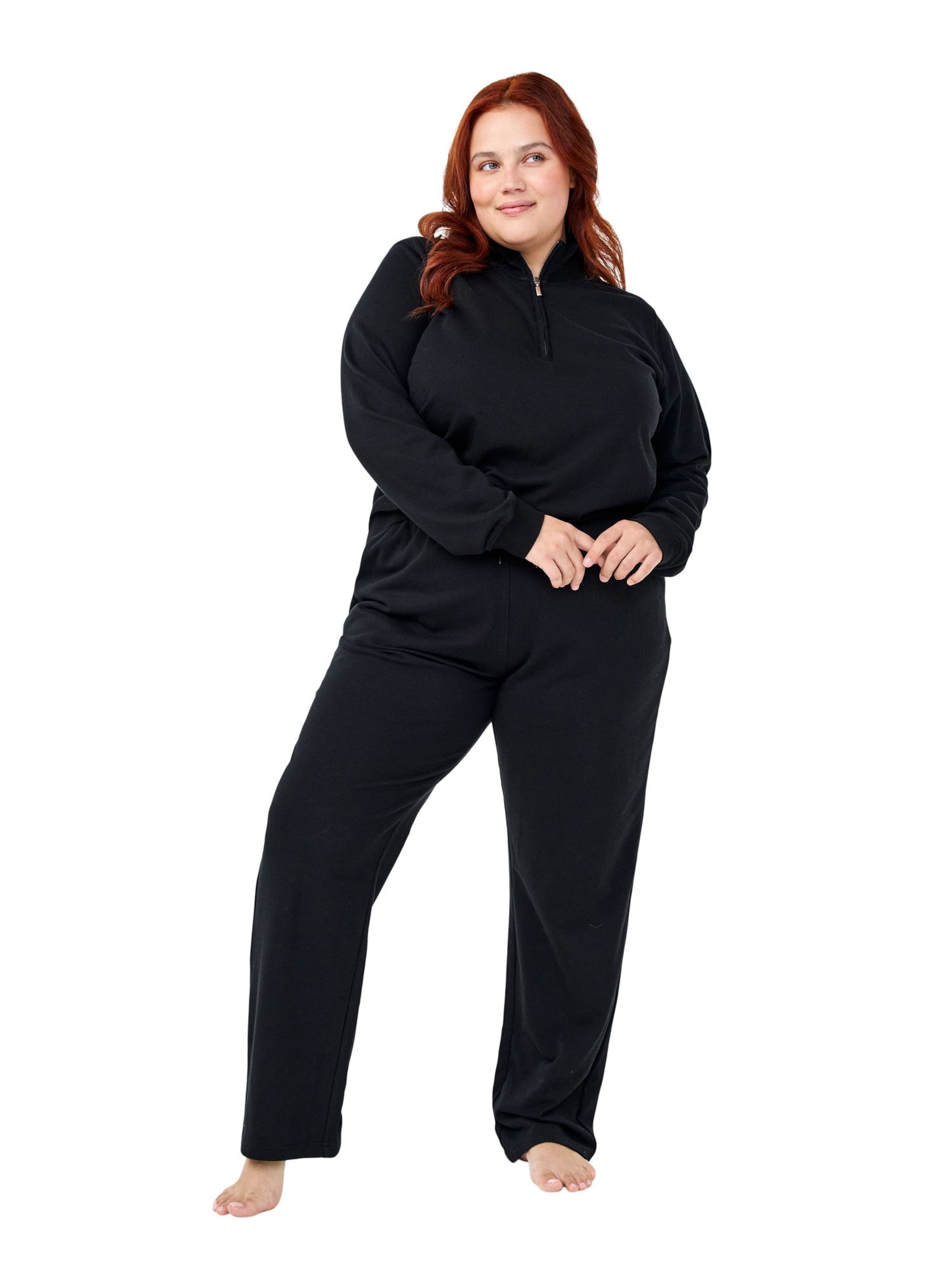 Zizzi Loose fit Trousers 'MCHARLINE' in Black