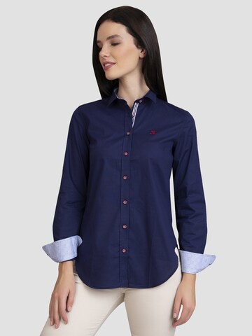 Sir Raymond Tailor Blouse 'Labe Cha' in Blauw: voorkant
