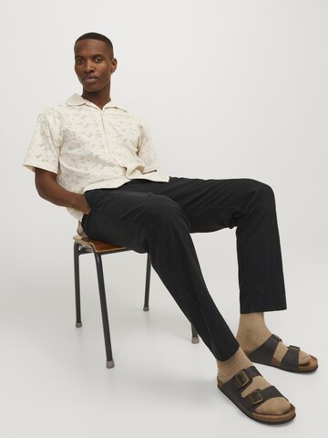 JACK & JONES Regular Pleat-Front Pants 'Kane Summer' in Black