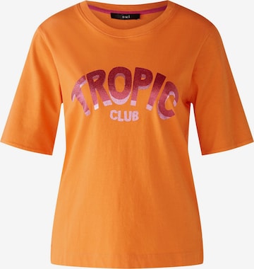 T-shirt OUI en orange : devant