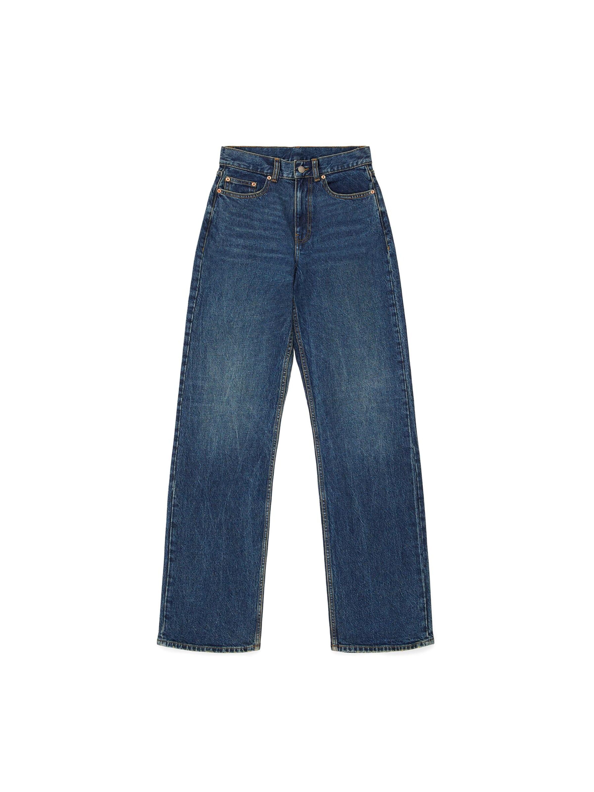 Dr. Denim Jeans 'Echo High Straight' in Blauw: voorkant