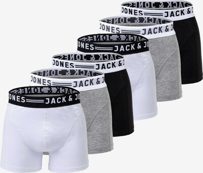 JACK & JONES Boxershorts in de kleur Grijs gemêleerd / Zwart / Wit, Productweergave