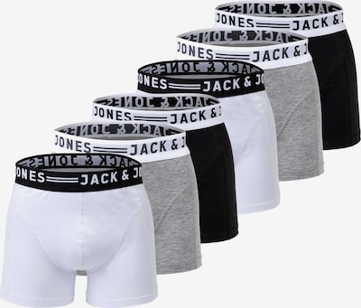 JACK & JONES Boxers en gris chiné / noir / blanc, Vue avec produit