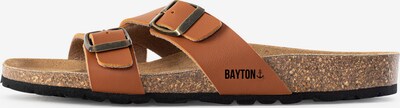 Bayton Pantoletter 'Cleo' i brun / cognac / sort, Produktvisning