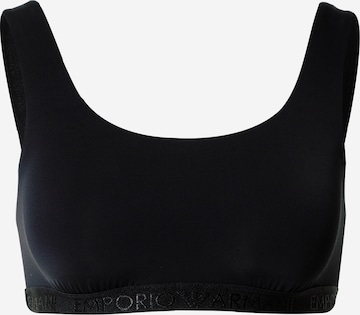 Bustieră Sutien de la Emporio Armani pe negru: față