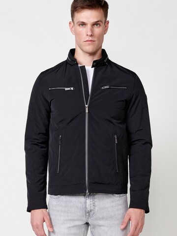 Veste mi-saison KOROSHI en noir : devant