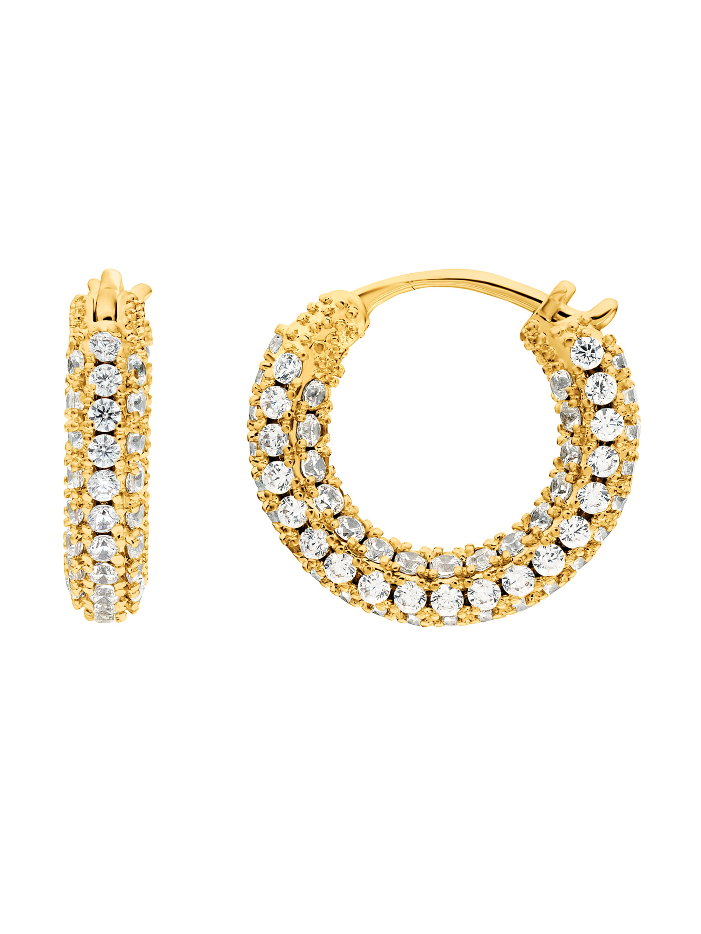 Boucles d'oreilles 'Elsie' Heideman en or : devant