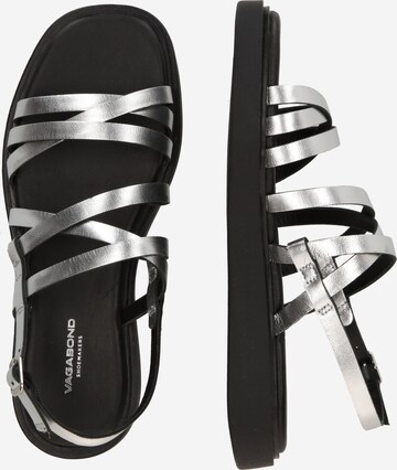 VAGABOND SHOEMAKERS Páskové sandály 'CONNIE' – stříbrná