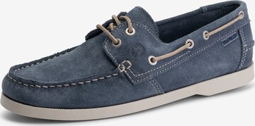 Travelin Mocassins 'Penzance' in Blauw: voorkant