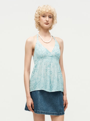 HOLLISTER Топ в синьо: отпред