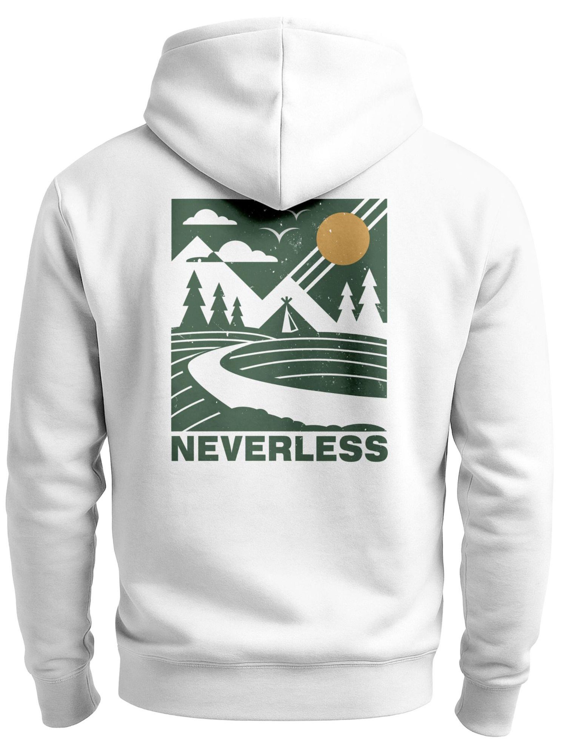 Neverless Zip-Up Hoodie 'Outdoor Adventure' in White