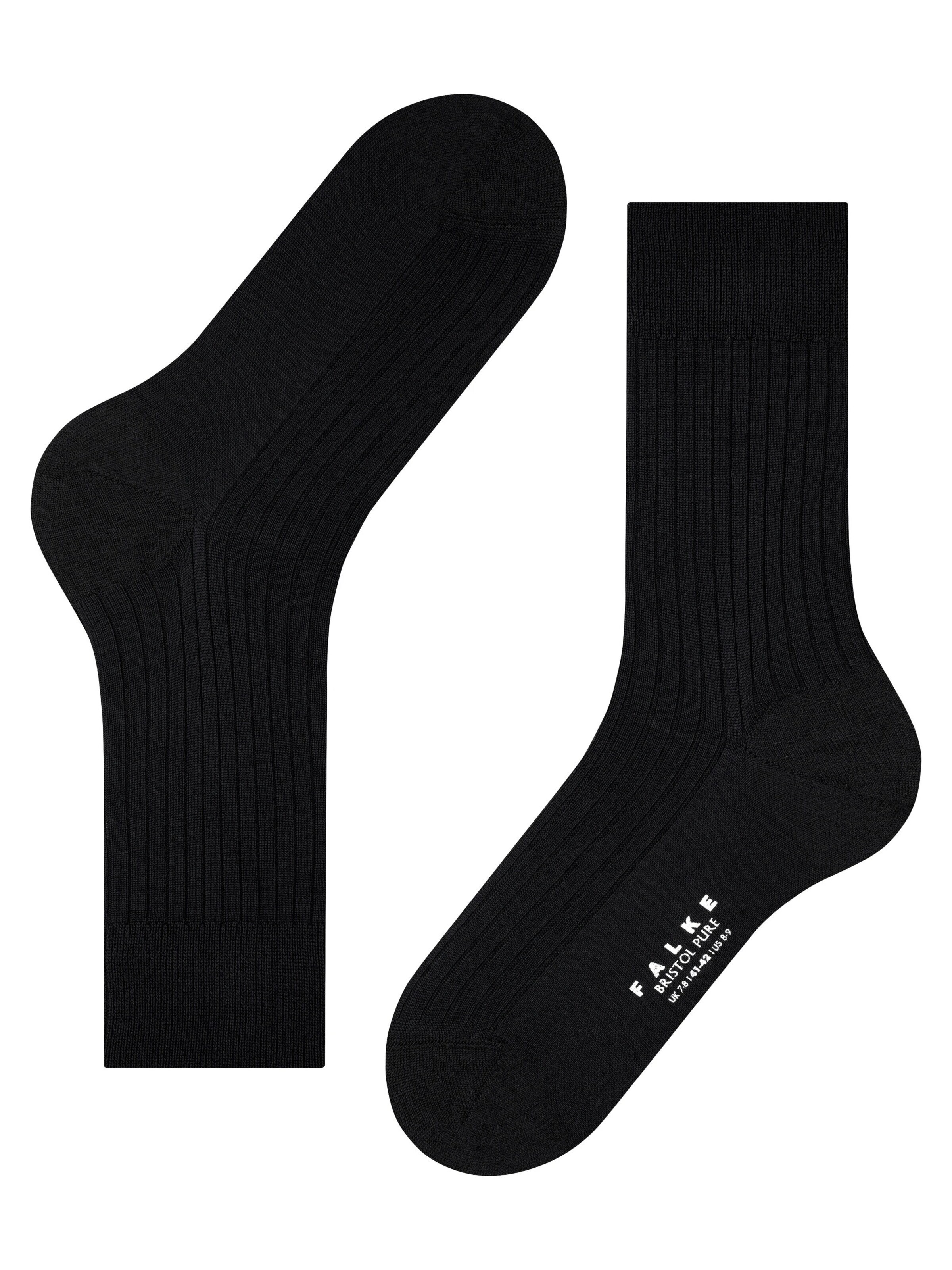 FALKE Socken 'Bristol Pure'‌‌‌‌‌‌ in Schwarz