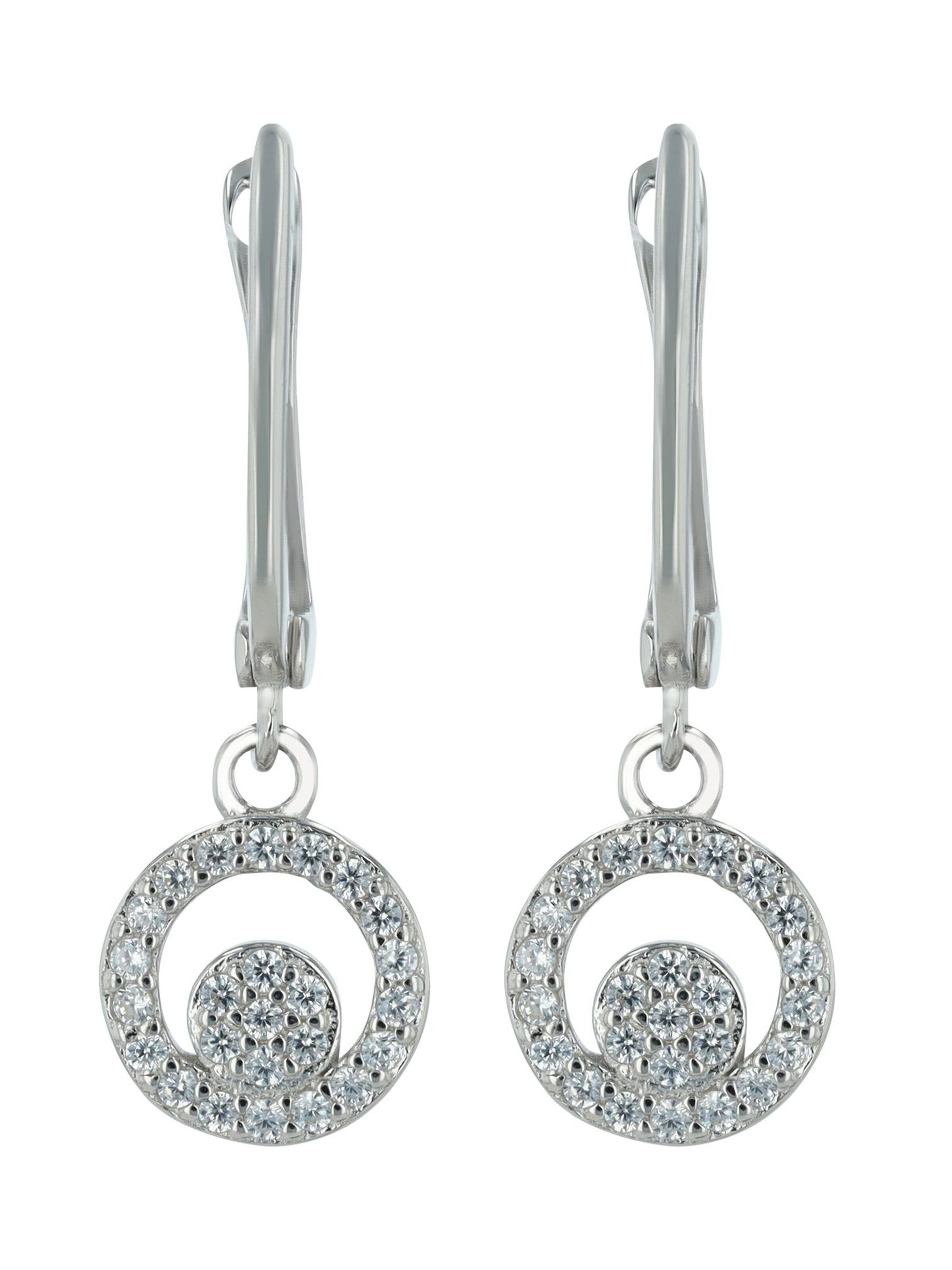 Akzent Earrings '"Skara" aus 925 Sterlingsilber, rhodiniert, langlebig' in Silver: front