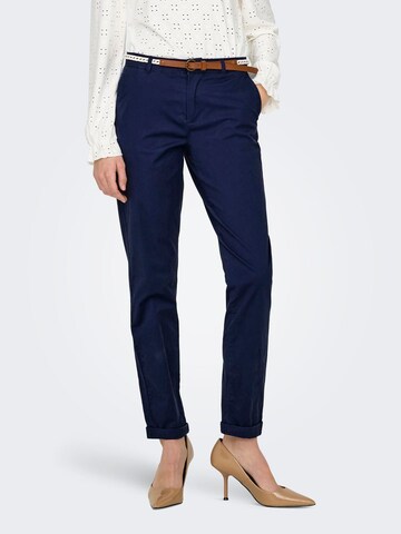 Coupe slim Pantalon chino 'BIANA' ONLY en bleu : devant