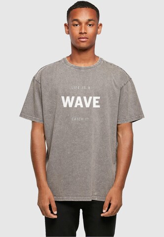 Merchcode Shirt 'Summer - Life Is A Wave' in Grey: front