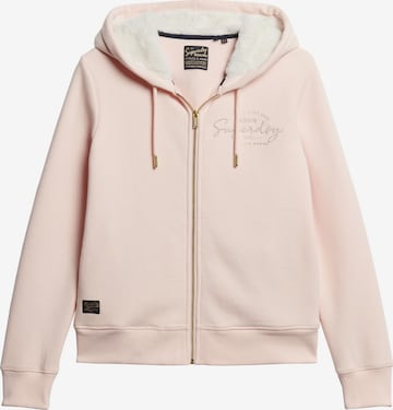 Veste de survêtement Superdry en rose : devant