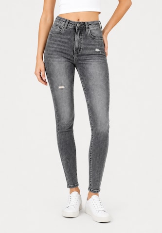 Elara Skinny Jeans in Grey: front