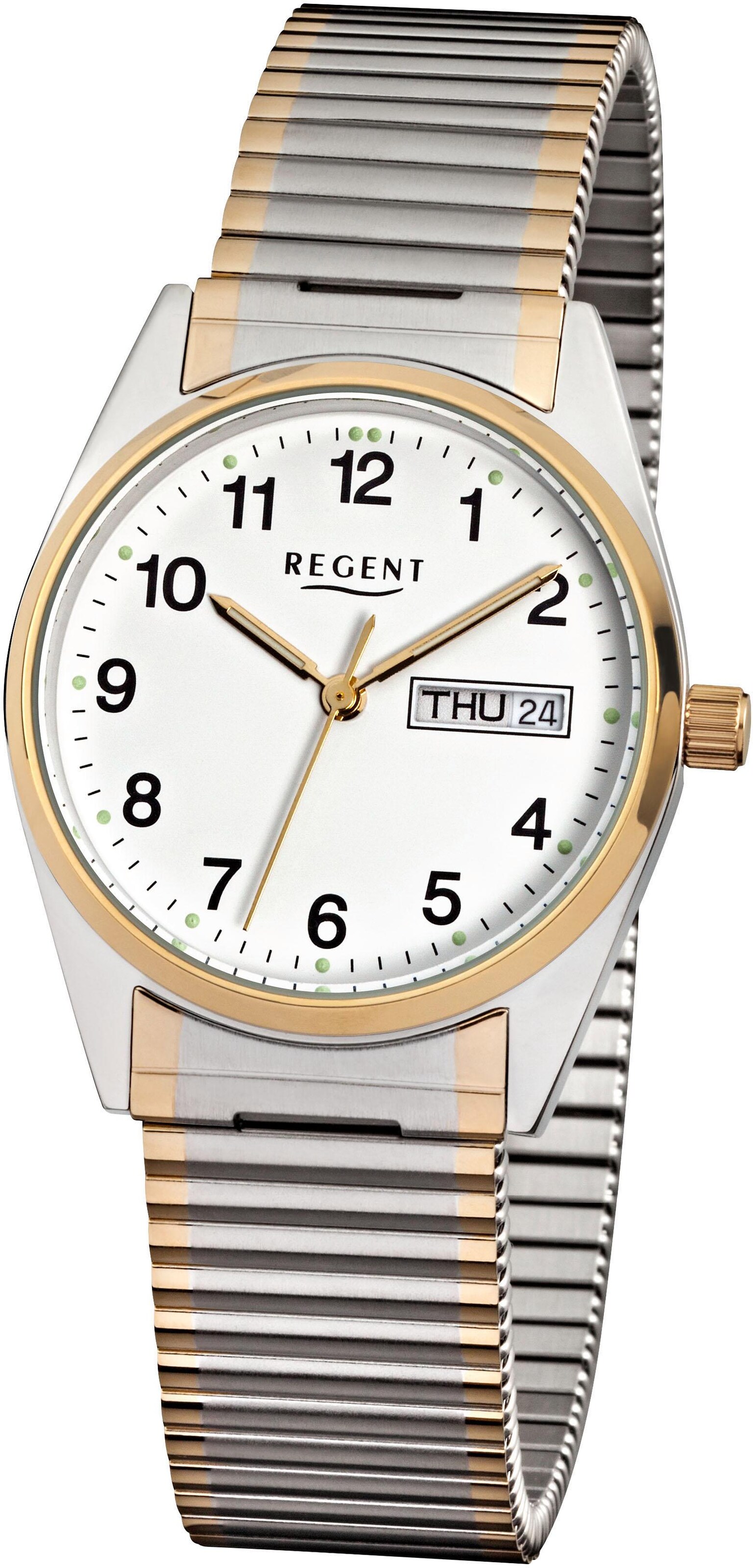 REGENT Analoguhr in Silber: Vorderseite