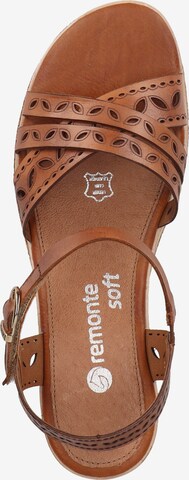 REMONTE Remienkové sandále - Hnedá