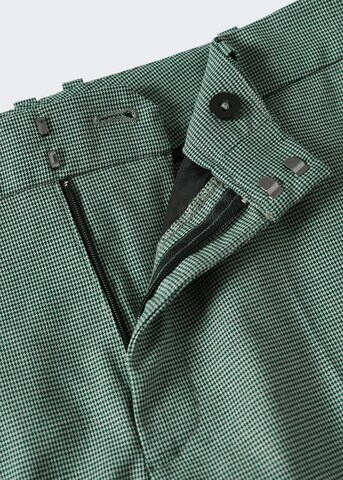 MANGO Normalny krój Spodnie w kant 'Borecuad' w kolorze zielony